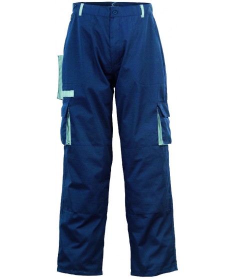 PANTALON MARINE/GRIS TM 60% COTON/40% POLY