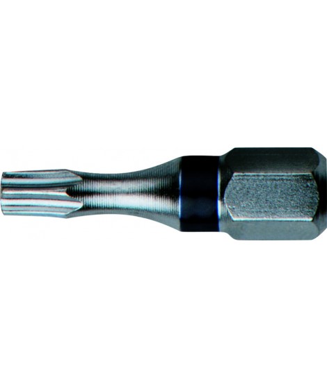 EMBOUTS DE VISSAGE L.25 MM 1/4 TORX PERCÉ T15 (X 5)